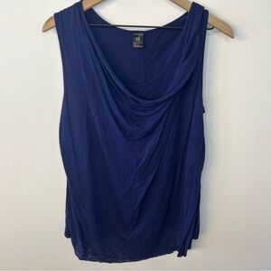 Peruvian Connection Women’s Blue/ Purple Cowl Neck Sleeveless Top, Size Medium